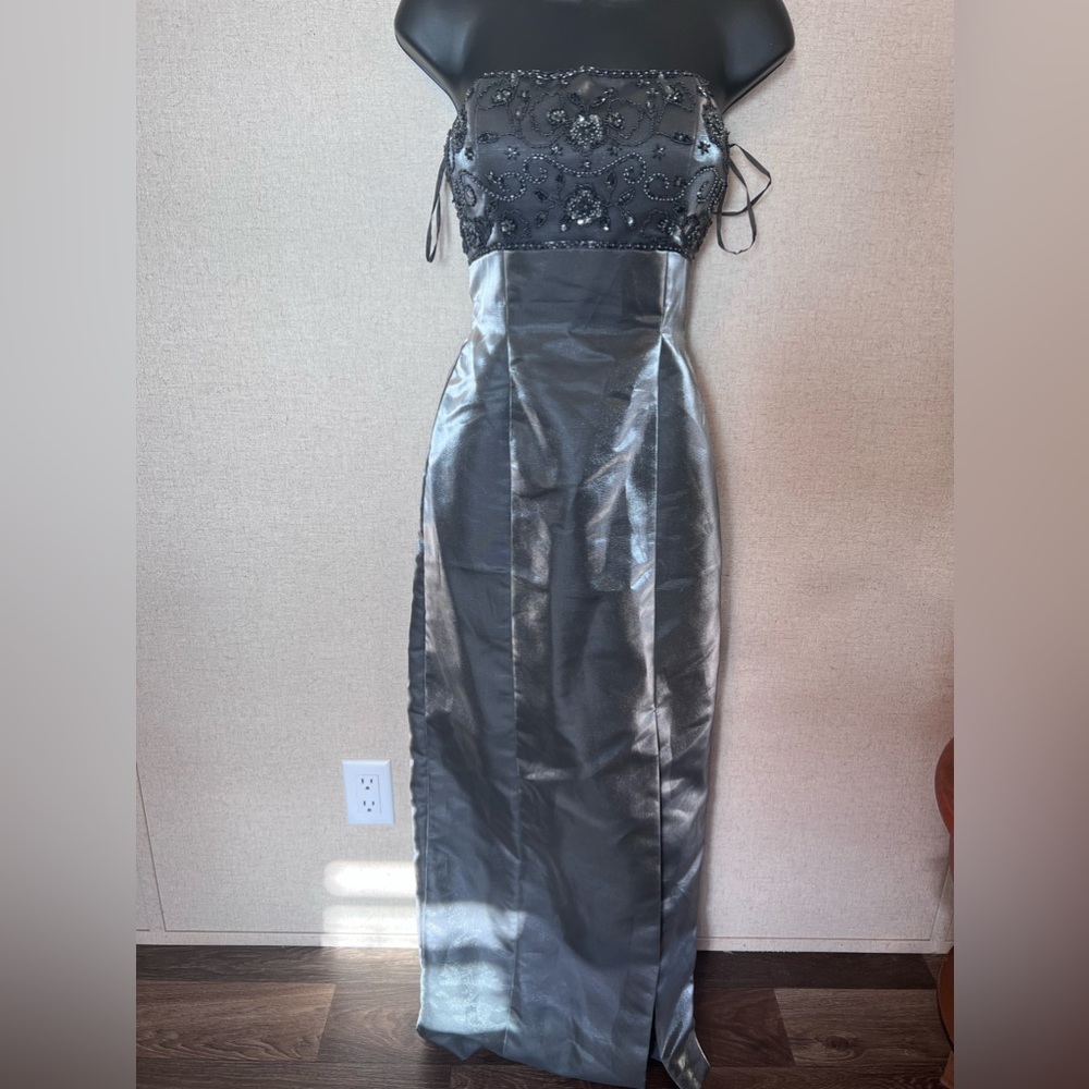 Alyce Design Gown Party Dress Grey Shining 10